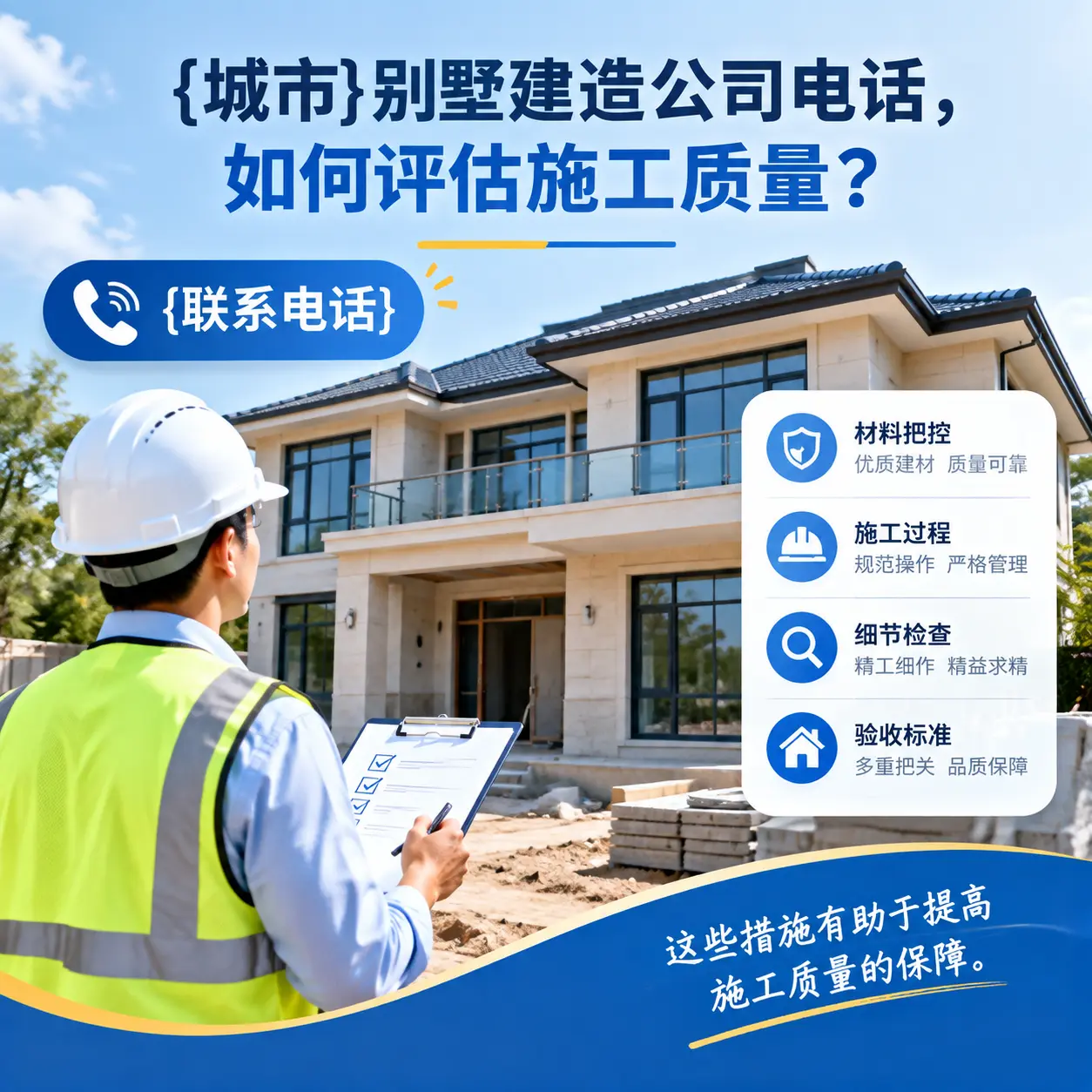 平坝别墅建造公司电话，如何评估施工质量？