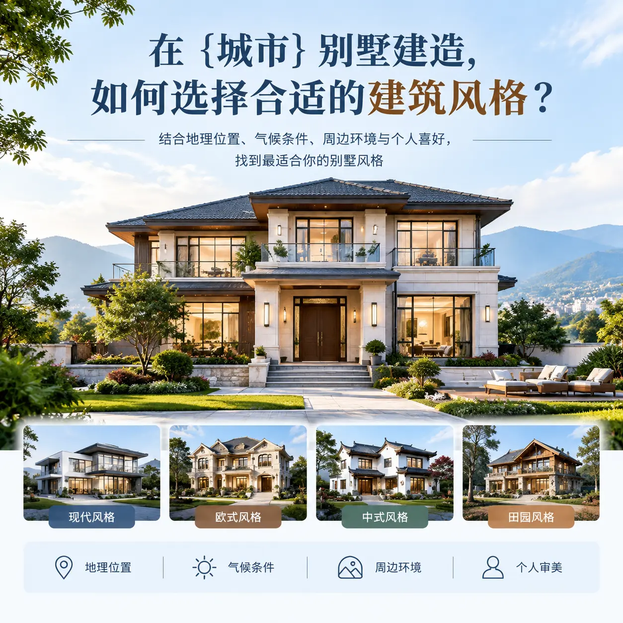 在 平坝 别墅建造，如何选择合适的建筑风格？